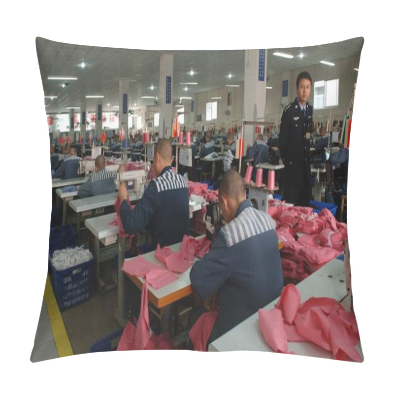 Personality  --FILE--Chinese Inmates Work With Sewing Machines At A Prison In Chengdu City, Southwest Chinas Sichuan Province, 16 April 2009 Pillow Covers