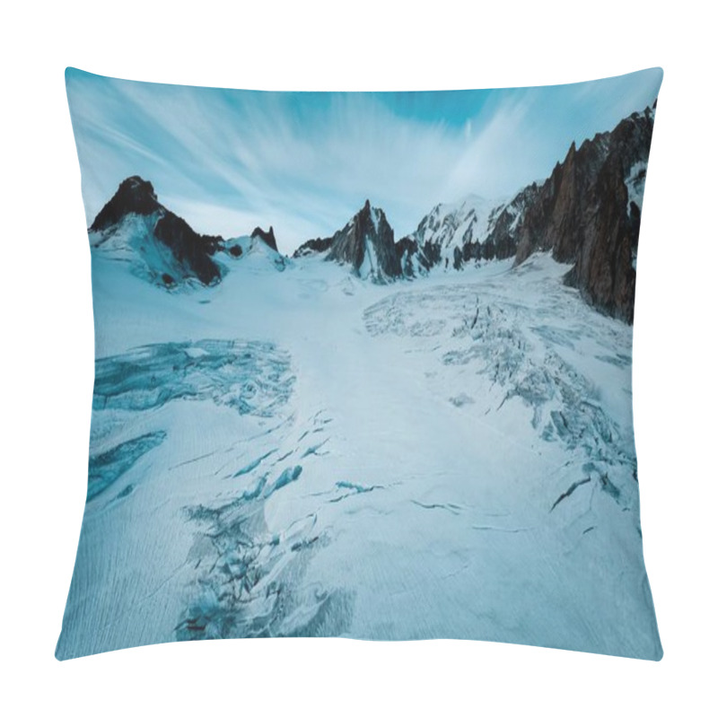 Personality  Beautiful Shot Of A Snowy Hill With Mountains In The Distance Under A Cloudy Sky Pillow Covers