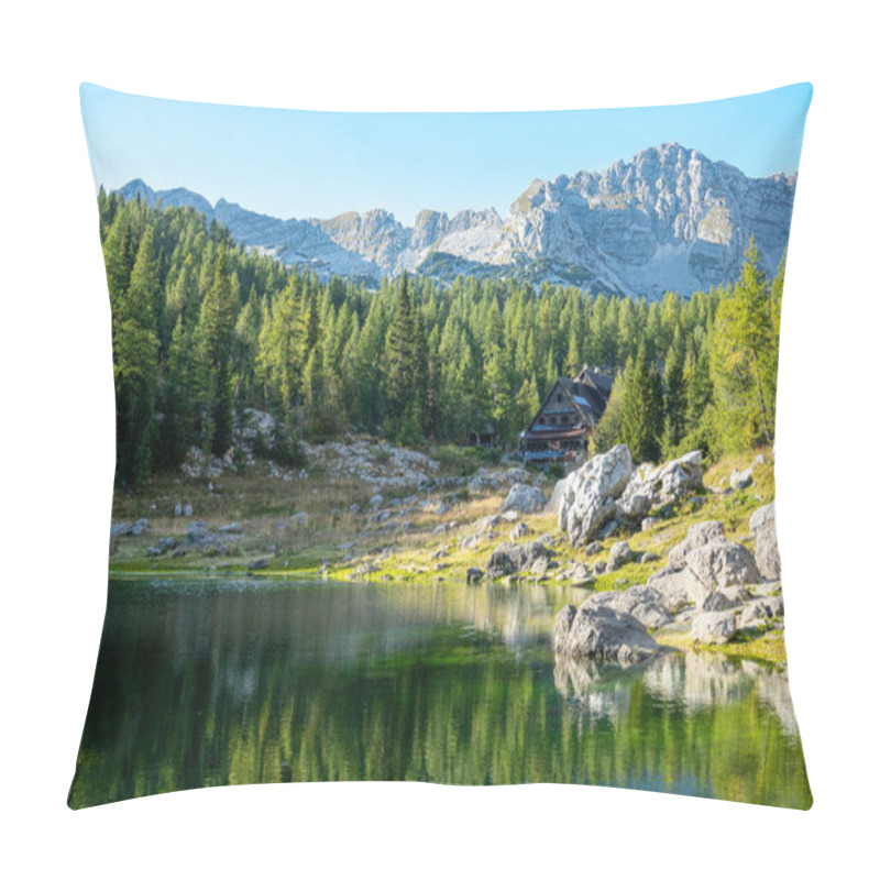 Personality  Breathtaking View Of A Scenic Lake In Triglav National Park On Sunny Summer Day. Pillow Covers