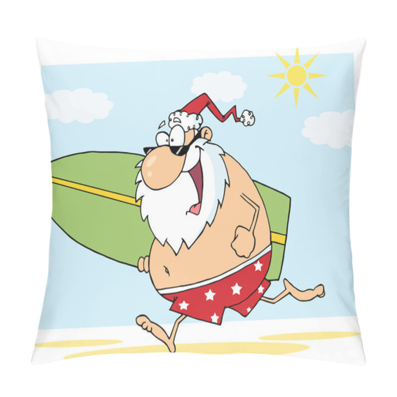 Personality  Santa Surfer Character Pillow Covers