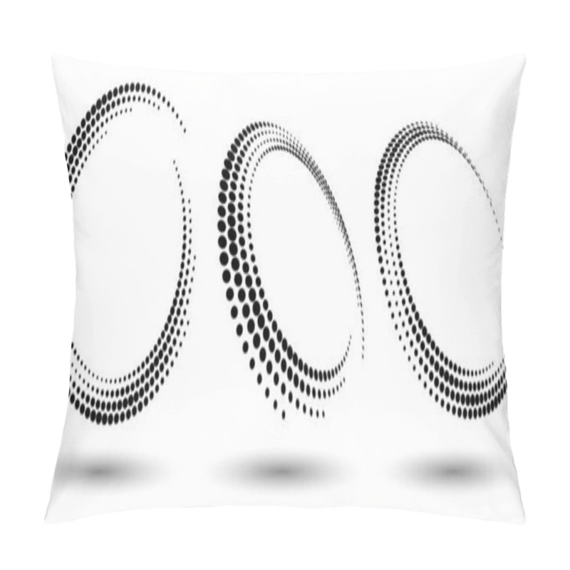 Personality  Modern Abstract Background. Halftone Dots In Circle Form. Round Logo. Vector Dotted Frame. Design Element Or Icon. Pillow Covers