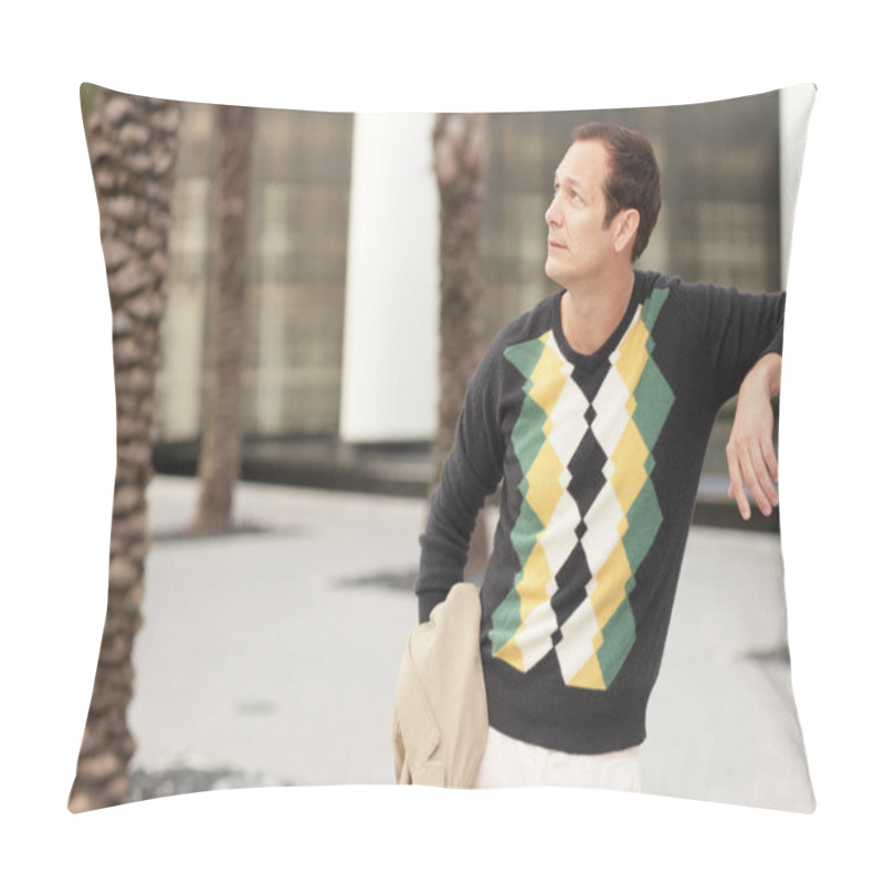 Personality  Man Leaning On A Tree Pillow Covers