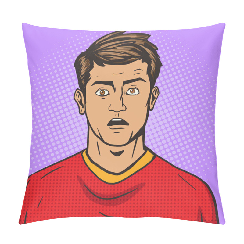 Personality  Surprised Man Pop Art Style Vector Illustration Pillow Covers