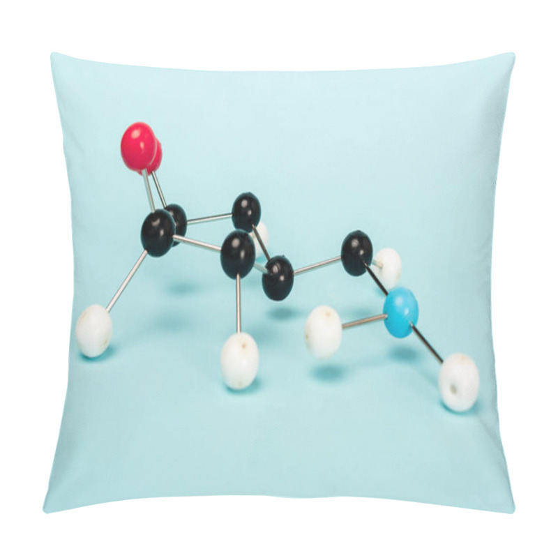 Personality  Hormone Construction On Blue Background With Copy Space Pillow Covers