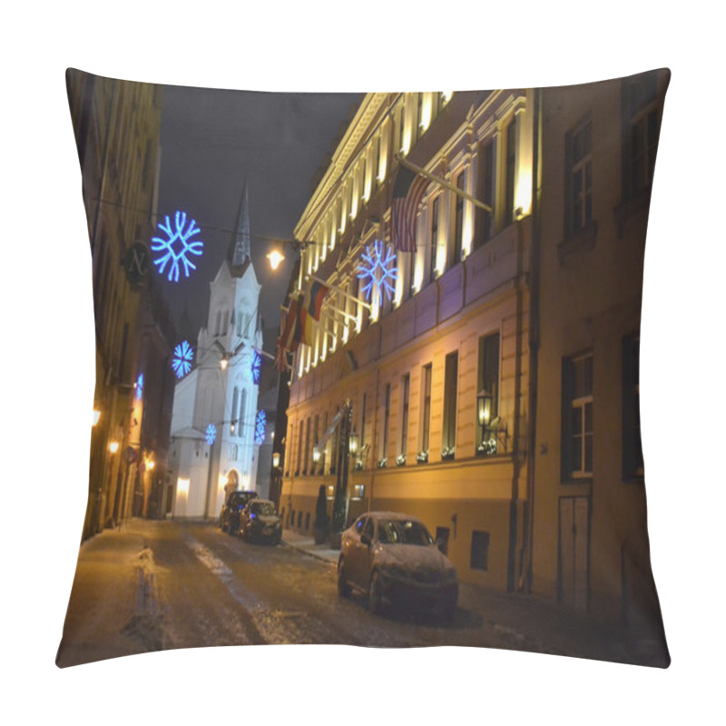 Personality  Street In Riga Pillow Covers