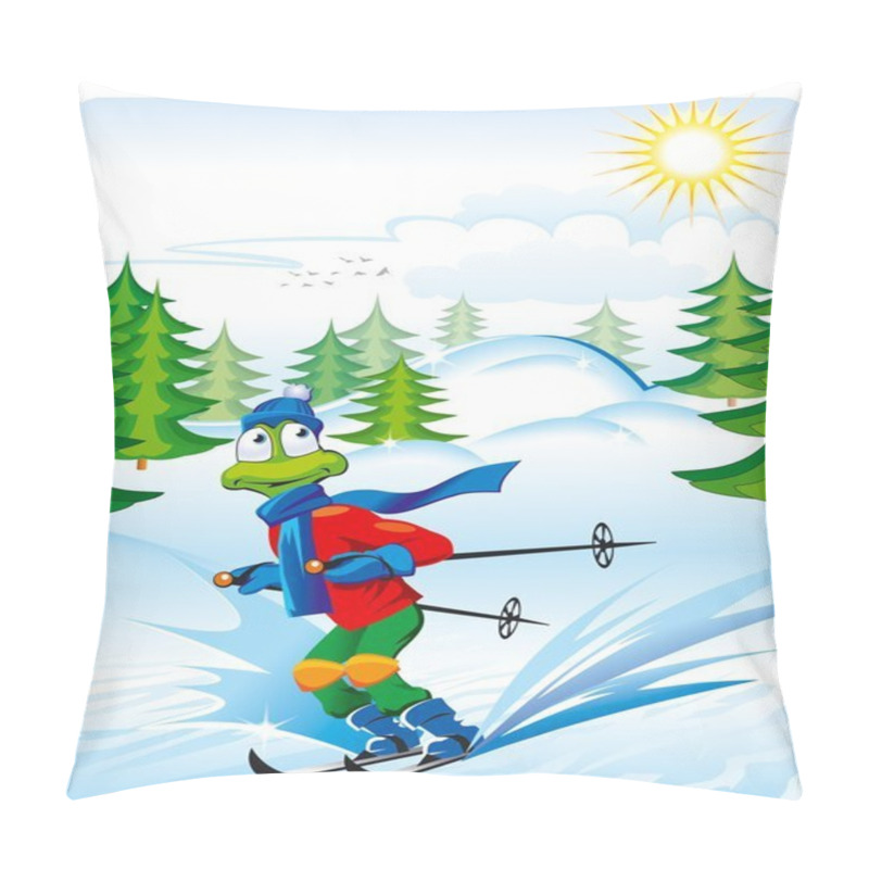 Personality  Winter Vacation. Holiday Skiing. Pillow Covers