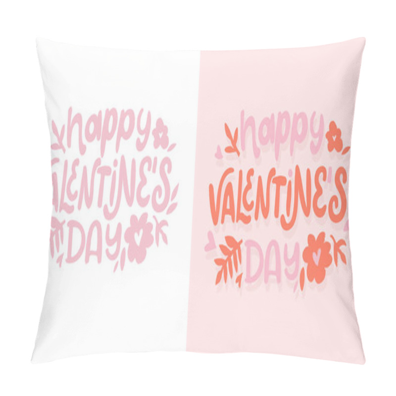 Personality  Love You Lettering, Happy Valentine's Day, Be Mine - Lettering Hand Drawn Doodle Postcard. T-shirt Design, Mug Print, Ballon Print. Hand Drawn Lettering For Valentines Day Card Template. St. Valentines Day Banner, Flyer. Romantic Lettering Pillow Covers