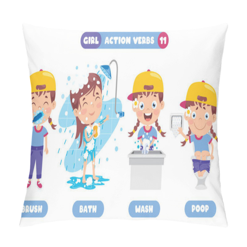 Personality  Action Verbs For Children Education Pillow Covers