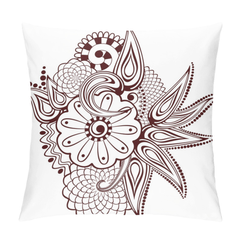 Personality  Paisley Flowers Mehndi Pillow Covers