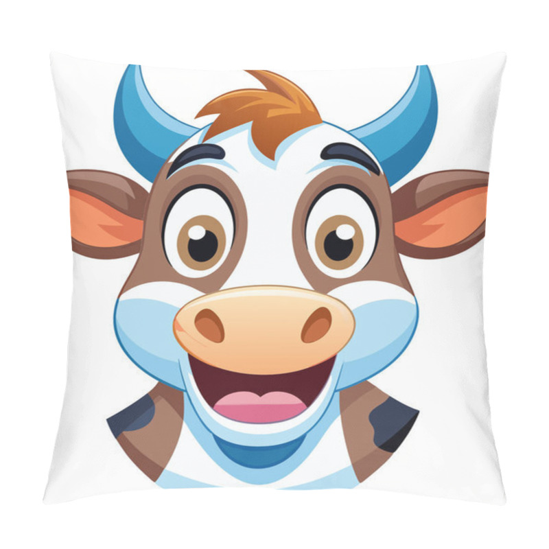 Personality  Cow Head Vector Kids Svg Printable Design Pillow Covers