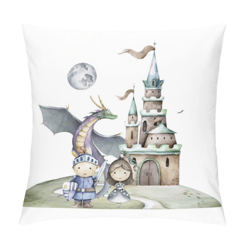 Personality  The Brave Knight Protects The Princess From A Dragon Pillow Covers