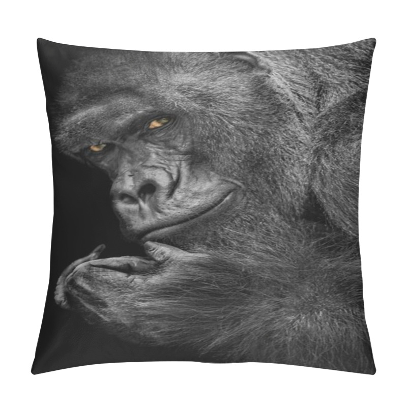 Personality  Big And Charismatic Silverback Gorilla  Pillow Covers