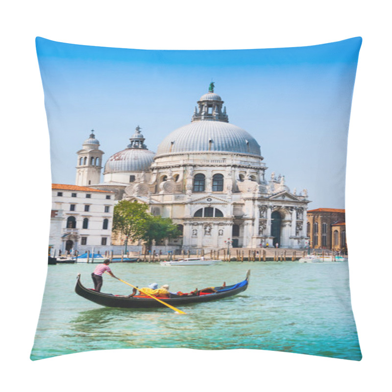 Personality  Gondola On Canal Grande With Basilica Di Santa Maria Della Salute, Venice, Italy Pillow Covers