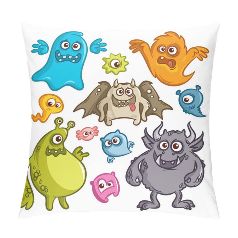 Personality  Cartoon Cute Monsters Sticker Set Pillow Covers