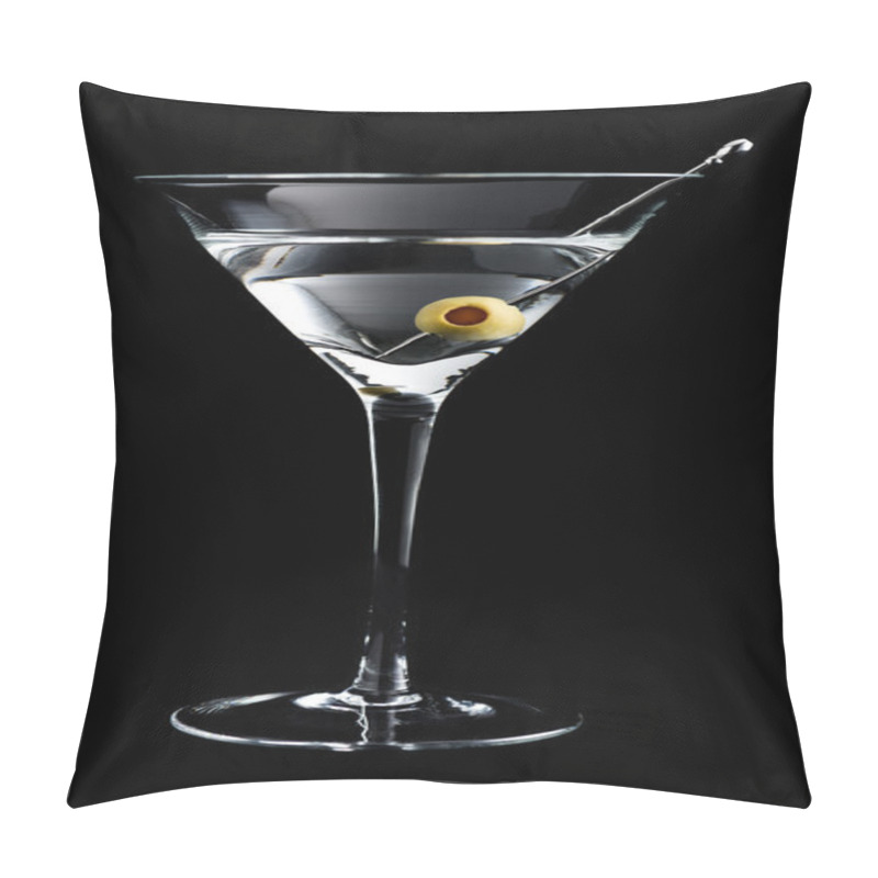 Personality  Vodka Martin Cocktails On Black Background Pillow Covers