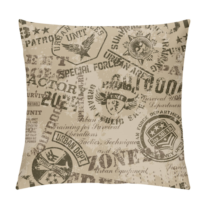 Personality  Grunge Military Badges Pillow Covers