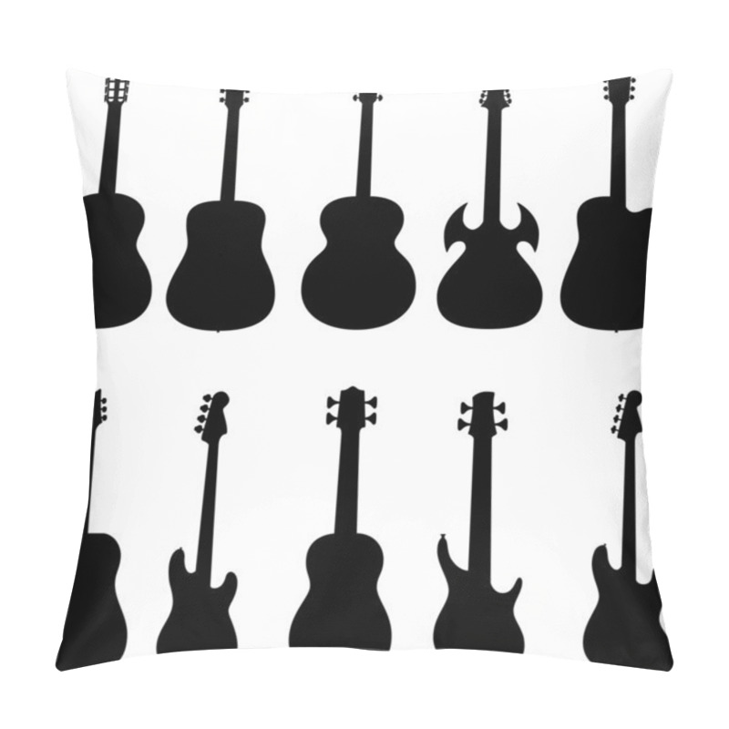 Personality  Set Of Guitar Silhouette Pillow Covers