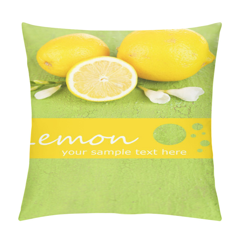 Personality  Fresh Lemons And Lavender On Green Table Pillow Covers