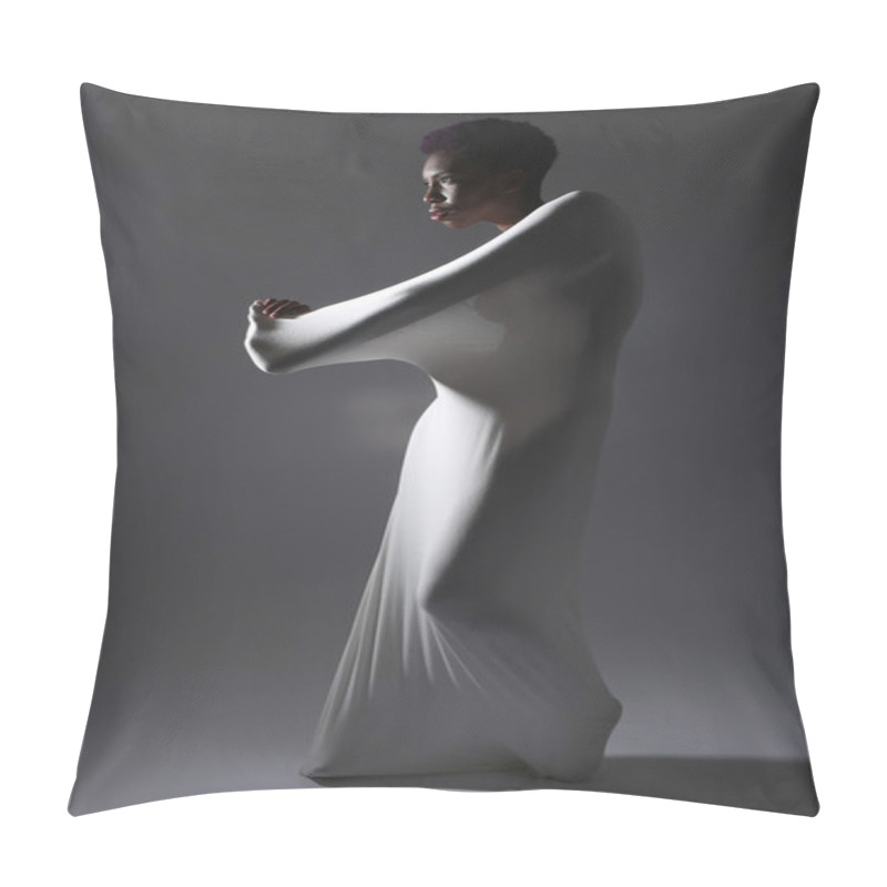 Personality  Shapely Woman In Creative Light And Spandex Fabric Pillow Covers