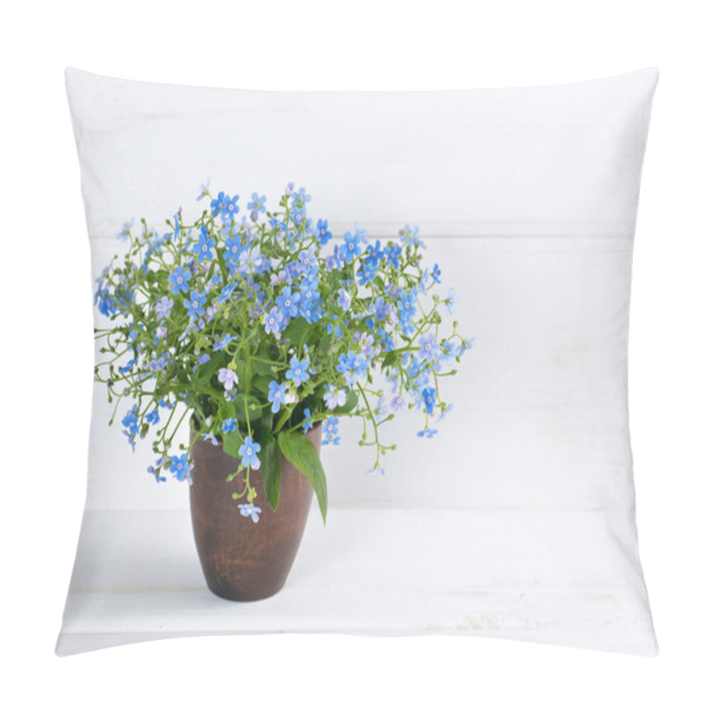 Personality  Me-nots Flowers Bouquet In Clay Vase Pillow Covers