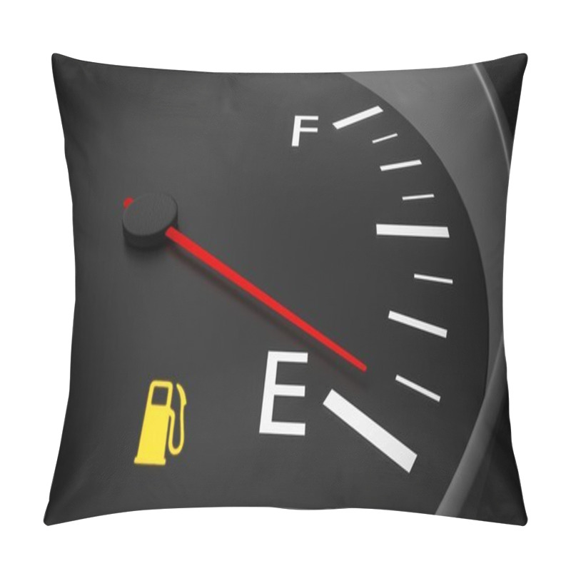 Personality  Empty Fuel Warning Light In Car Dashboard. 3D Rendered Illustration Pillow Covers