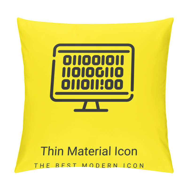 Personality  Binary Minimal Bright Yellow Material Icon Pillow Covers