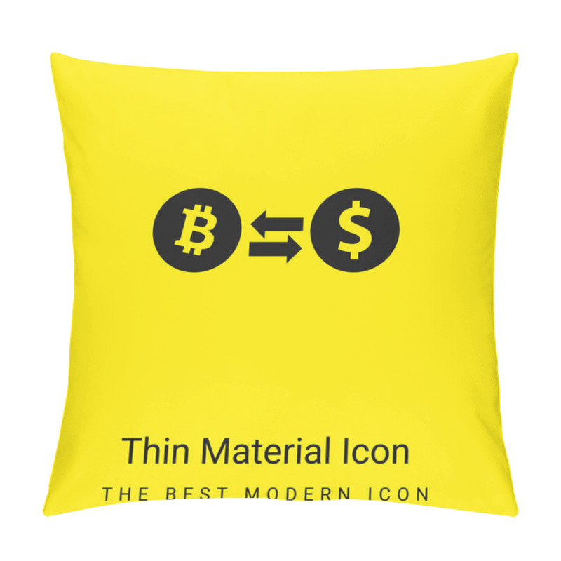 Personality  Bitcoin To Dollar Exchange Rate Symbol Minimal Bright Yellow Material Icon Pillow Covers