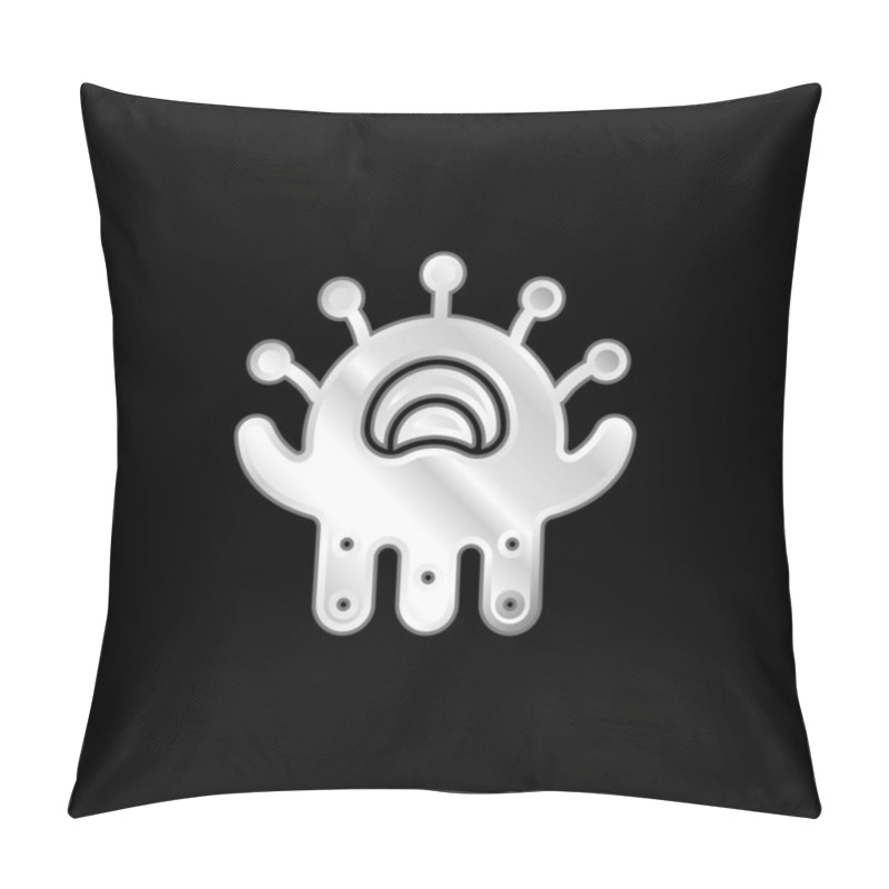 Personality  Alien Silver Plated Metallic Icon Pillow Covers