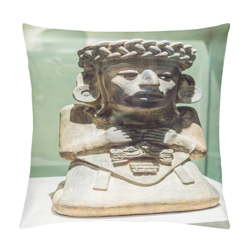 Personality  27.07.2024 Mexico City, Mexico: Artifact From The National Museum Of Anthropology In Mexico City. Historic And Cultural Treasure Showcasing Mexico Rich Pre-Columbian Heritage. Anthropology, History Pillow Covers