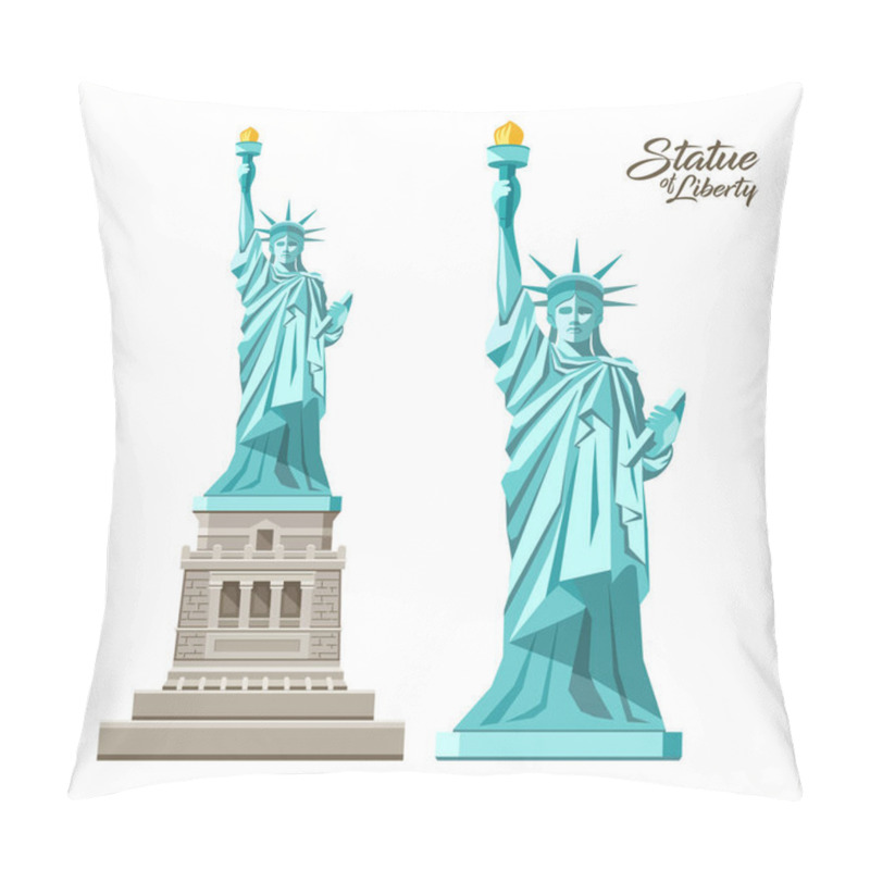 Personality  The Statue Of Liberty Vector, Liberty Enlightening The World, In The United States, Collection Design Isolated On White Background, Illustration Pillow Covers