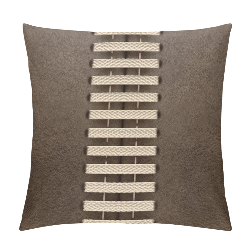 Personality  Laced Up Brown Leather Pillow Covers