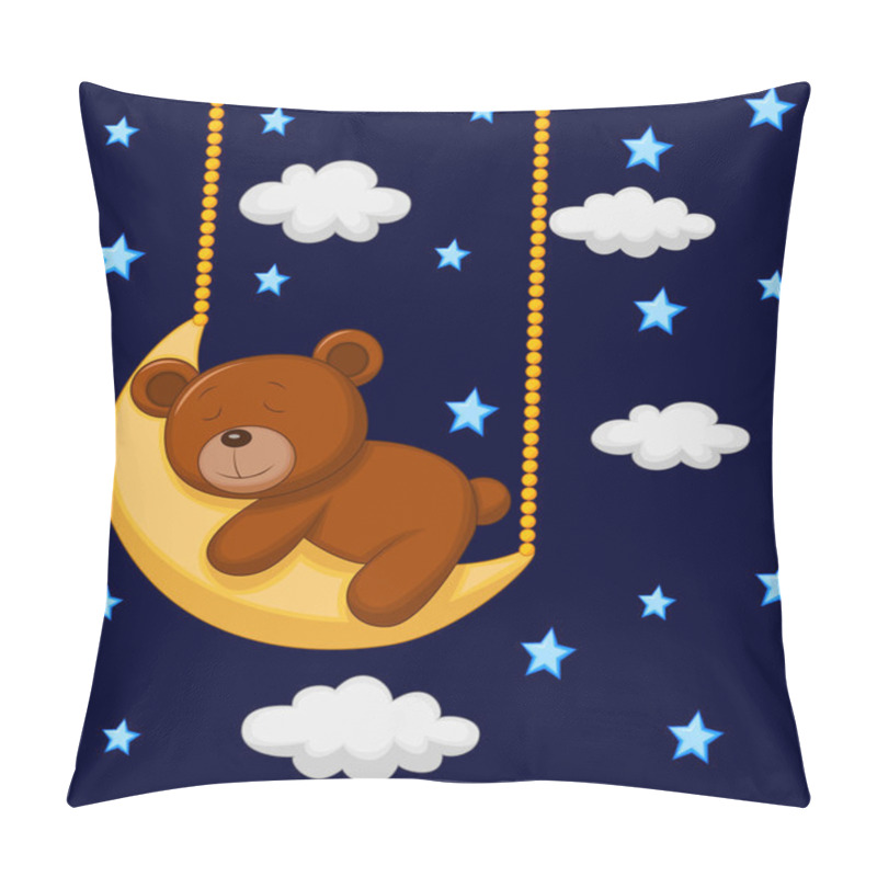 Personality  Baby Bear Sleeping On The Moon Pillow Covers