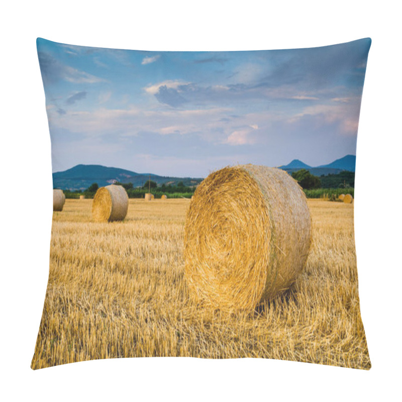 Personality  Hay Bales On Field  Pillow Covers