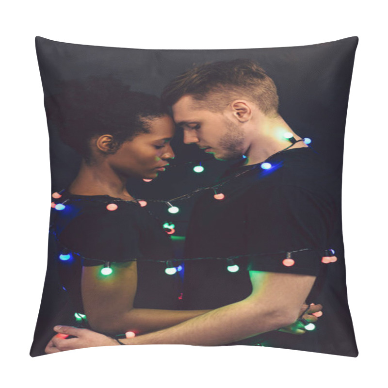 Personality  Interracial Couple Tied, Togetherness And Tender Pillow Covers