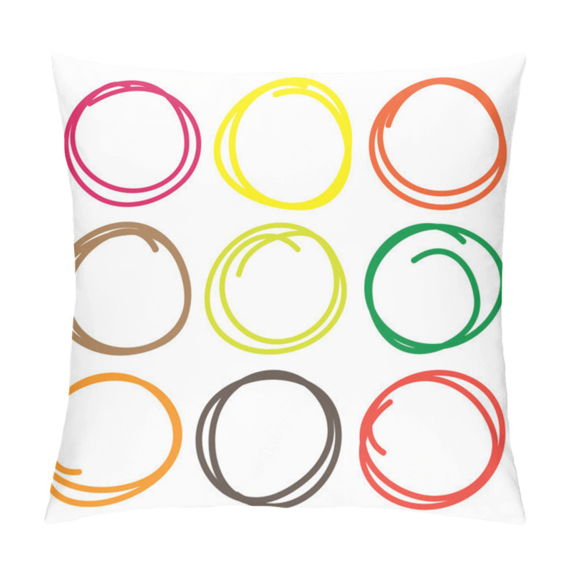 Personality  Vector Set Oval Circles Pillow Covers