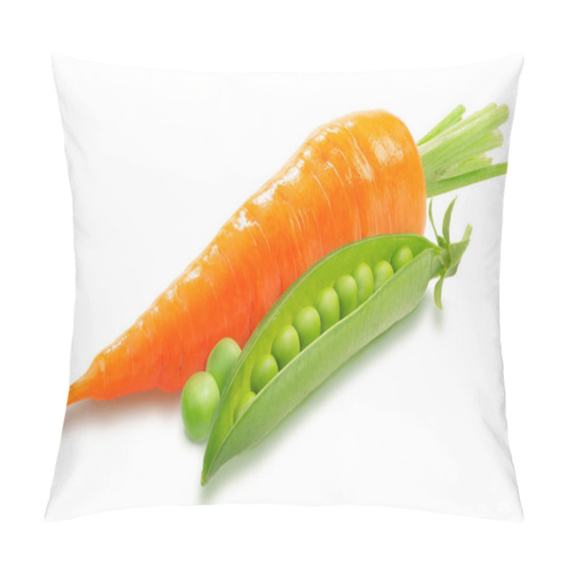 Personality  Carrot With Pead Pods And Seeds Isolated Pillow Covers