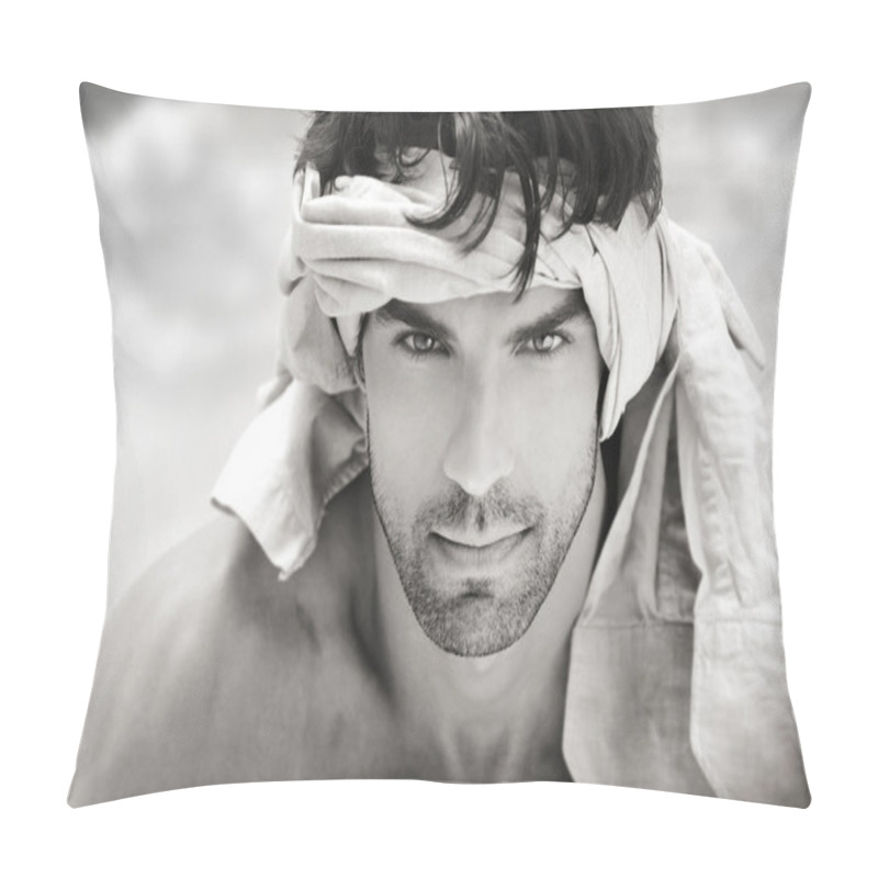 Personality  Man In Black And White Pillow Covers