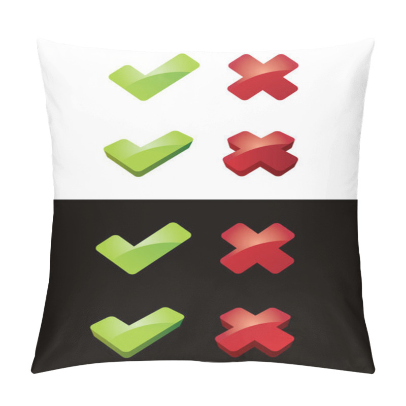 Personality  OK And CANCEL Vector Icons. Pillow Covers