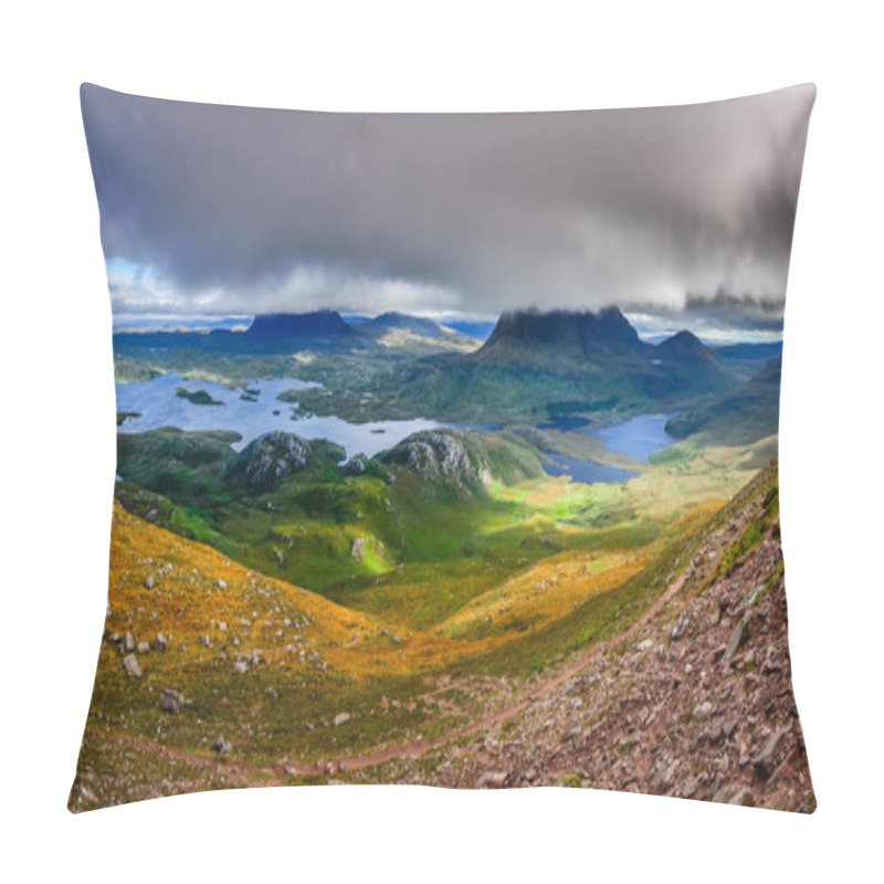 Personality  Panoramic View Of Inverpolly Mountains Area In Highlands Of Scot Pillow Covers