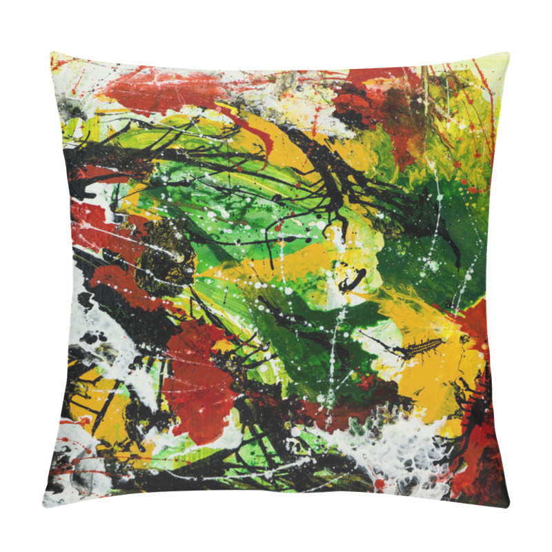 Personality  Abstract Acrylic Hand Painted Background, Wallpaper, Texture, Close-up Fragment Of Acrylic Painting On Canvas With Brush Strokes. Pillow Covers