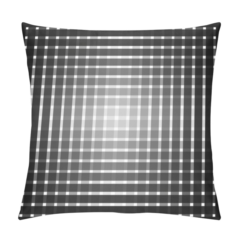 Personality  Optical Art Grid In Black And Grey With White Dots Pillow Covers