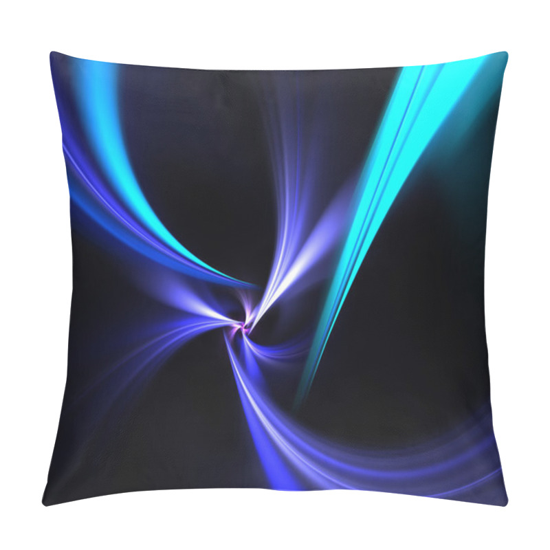 Personality  Blue Funky Fractal Swirls Pillow Covers