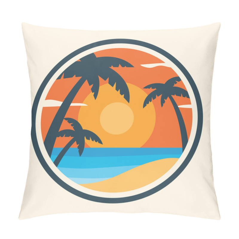 Personality  Sunrise With Palm Trees On The Tropical Island. Pillow Covers