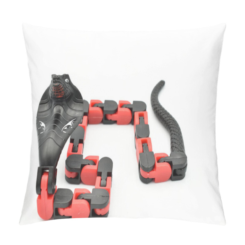 Personality  Children's Toy Snake On A White Background. Pillow Covers