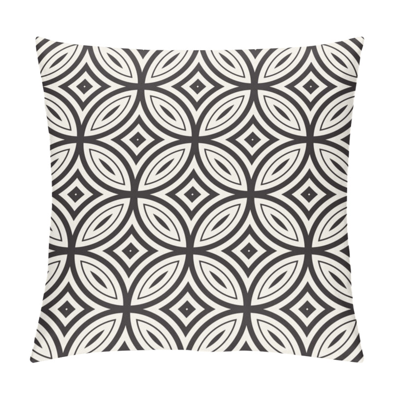 Personality  Vector Seamless Black And White Geometric Lines Pattern. Abstract Geometric Background Design Pillow Covers