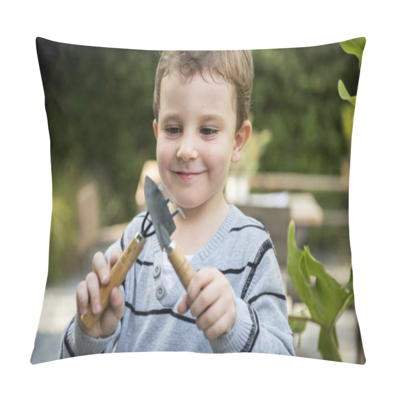 Personality  Little Boy Holding Tools  Pillow Covers