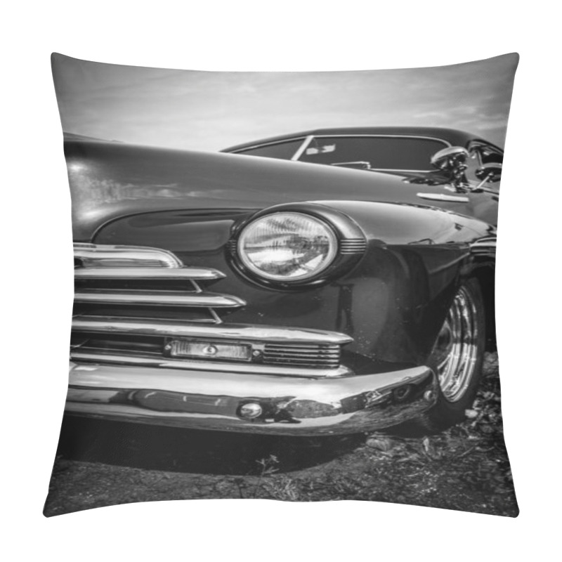 Personality  One American Musclecar In Black White Pillow Covers