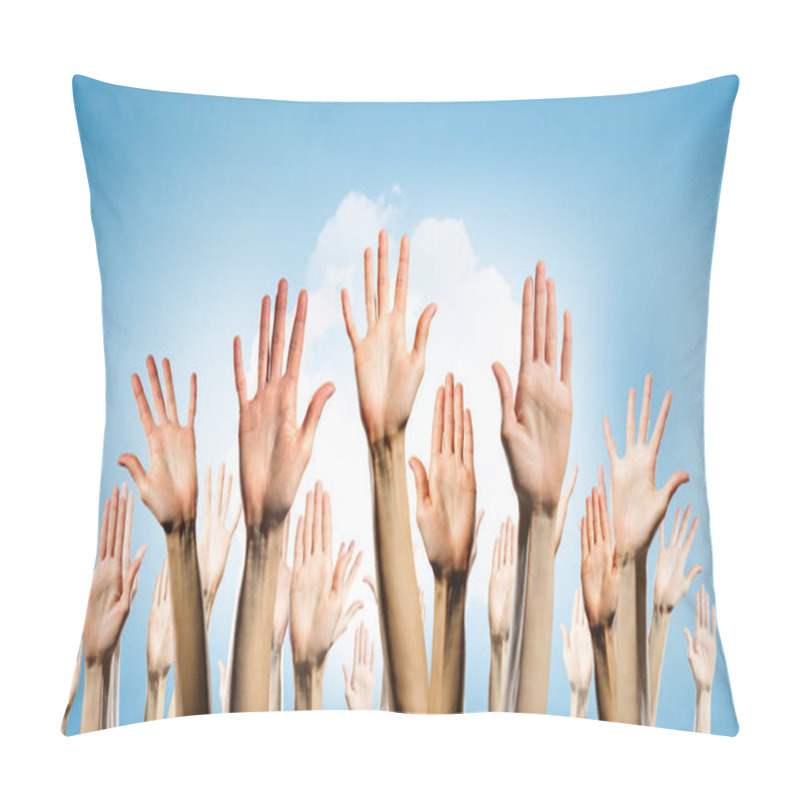 Personality  Group Of People Rise Hands Pillow Covers