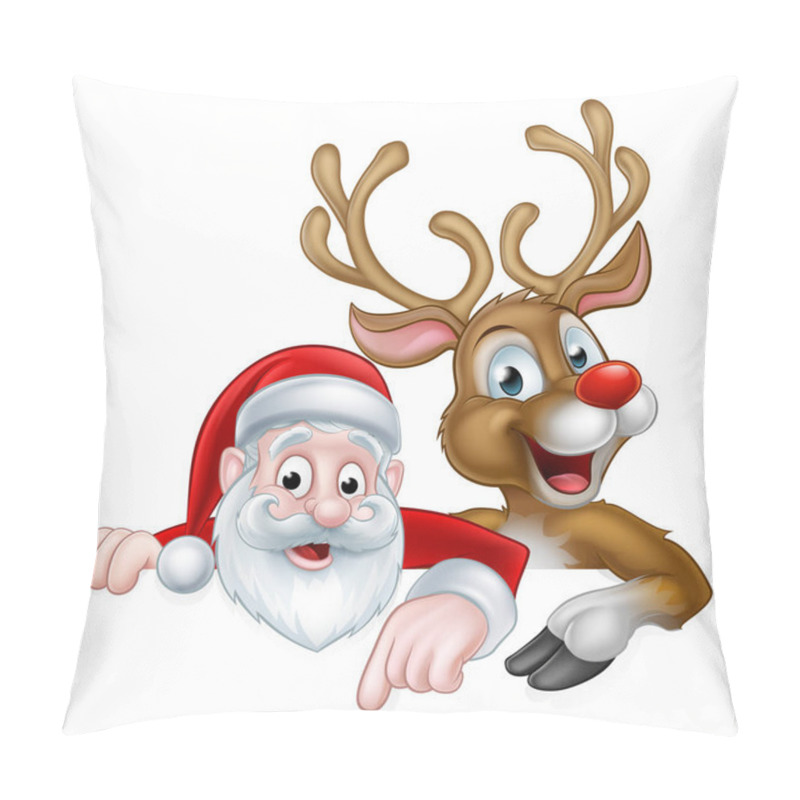 Personality  Cartoon Christmas Santa And Reindeer Pillow Covers