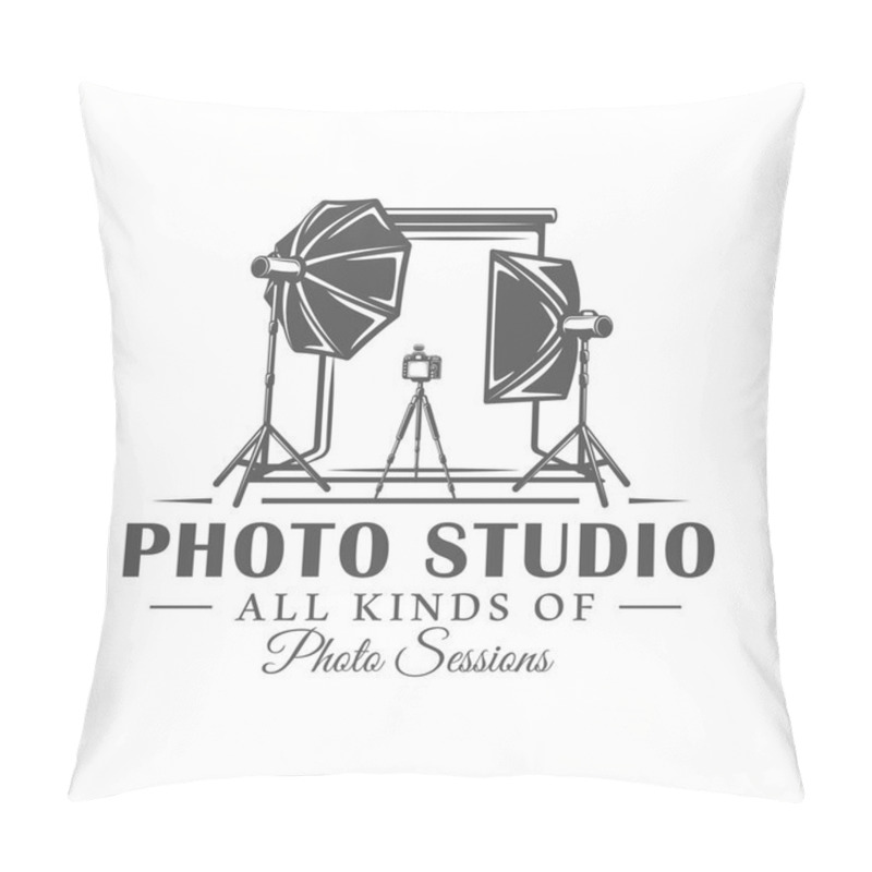 Personality  Photo Studio Label Isolated On White Background. Design Element. Vector Illustration Pillow Covers